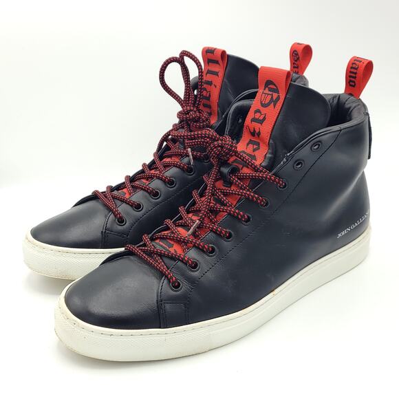 JOHN GALLIANO High Top Black Red Laces men\'s size 10.5 US 44 EU main image 6
